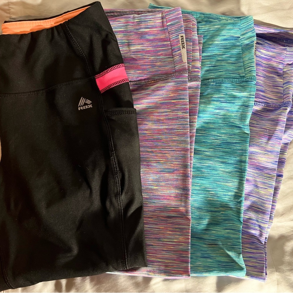 RBX Performance Leggings Black and Purple